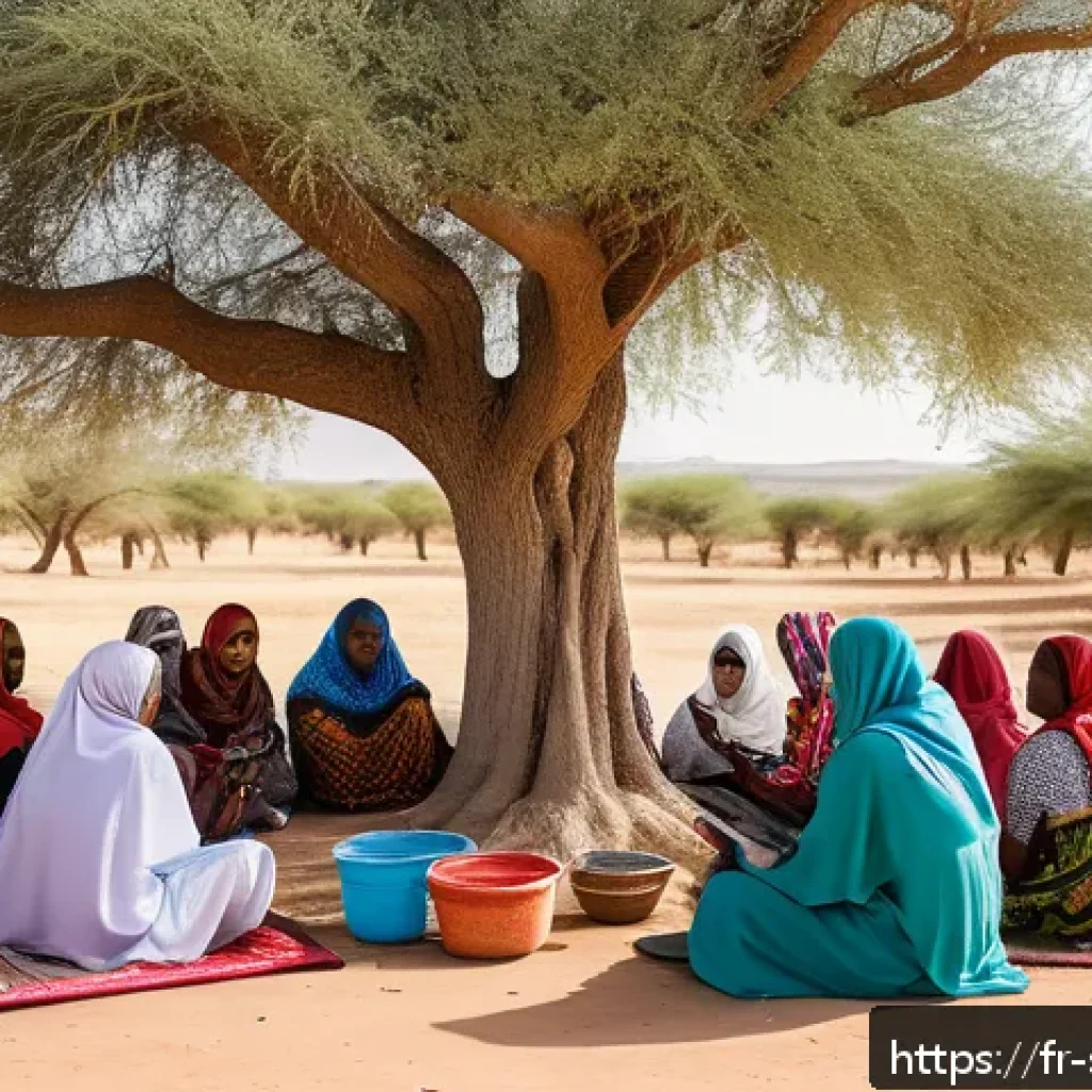 소말릴란드에서 자원봉사로 할 수 있는 일 - A vibrant community workshop scene in rural Somaliland showing a diverse group of local men and wome...