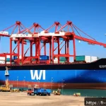 Home 20 소말릴란드에서 창업하기 - A vibrant scene at the port of Berbera in Somaliland during daytime, showing modern cargo ships bein...