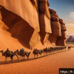Home 23 라스 게엘 암각화 - A detailed panoramic view of the Tassili n’Ajjer rock formations at sunset, showcasing ancient prehi...