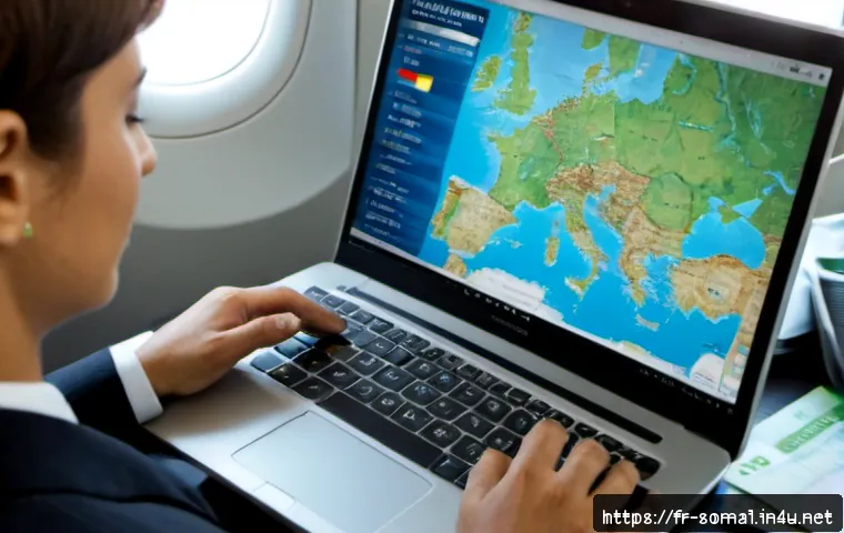 Home 17 소말릴란드 항공편 정보 - Photorealistic travel planning scene for flights to Somaliland, a French traveler seated at a clean ...